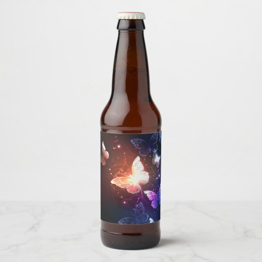 Gloeiende Nachtvlinders Bier Etiket (Voorkant)