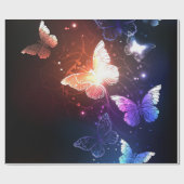 Gloeiende Nachtvlinders Cadeaupapier (Vlak)