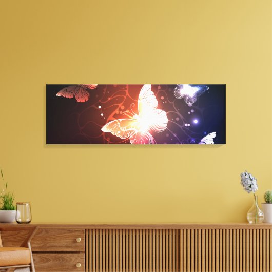 Gloeiende Nachtvlinders Canvas Afdruk (Insitu (Woonkamer))