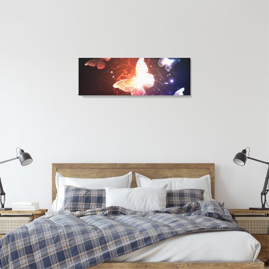 Gloeiende Nachtvlinders Canvas Afdruk (Insitu (Slaapkamer))