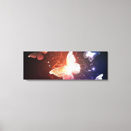 Gloeiende Nachtvlinders Canvas Afdruk (Voorkant)