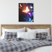 Gloeiende Nachtvlinders Canvas Afdruk (Insitu (Slaapkamer))