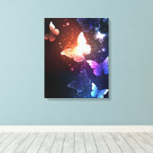 Gloeiende Nachtvlinders Canvas Afdruk (Insitu (Houten vloer))