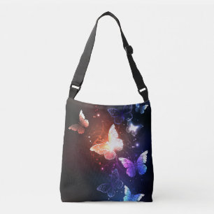 Gloeiende Nachtvlinders Crossbody Tas