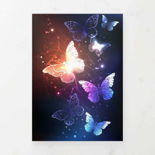 Gloeiende Nachtvlinders Drieluik Uitnodiging (Cover)