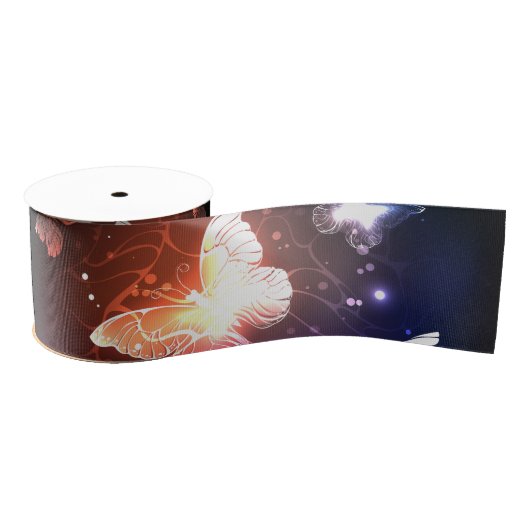 Gloeiende Nachtvlinders Grosgrain Lint (Spoel)