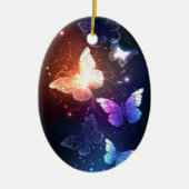 Gloeiende Nachtvlinders Keramisch Ornament (Voorkant)