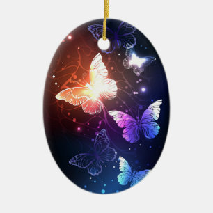 Gloeiende Nachtvlinders Keramisch Ornament