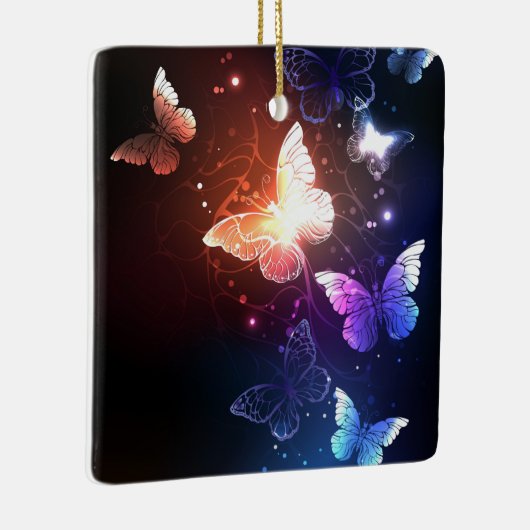Gloeiende Nachtvlinders Keramisch Ornament (Rechts)