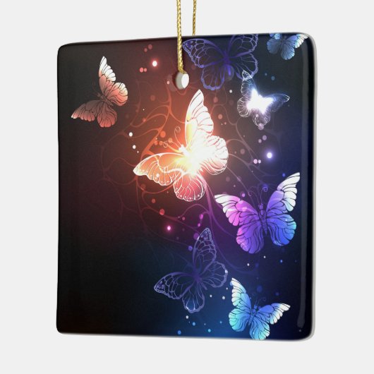 Gloeiende Nachtvlinders Keramisch Ornament (Links)