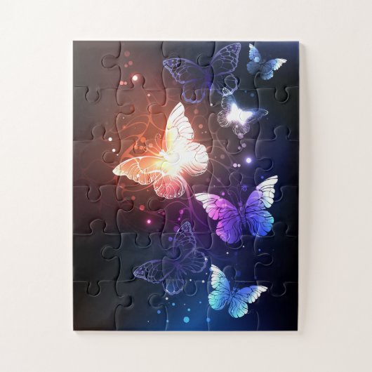 Gloeiende Nachtvlinders Legpuzzel (Verticaal)