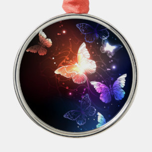 Gloeiende Nachtvlinders Metalen Ornament