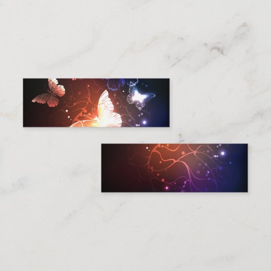 Gloeiende Nachtvlinders Mini Visitekaartje (Voorkant / Achterkant)