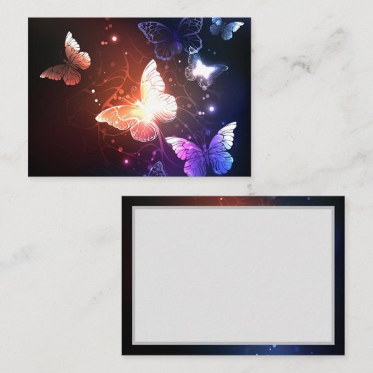 Gloeiende Nachtvlinders Notitiekaartje (Voorkant / Achterkant)