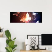 Gloeiende Nachtvlinders Poster (Thuiskantoor)
