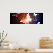Gloeiende Nachtvlinders Poster (Keuken)