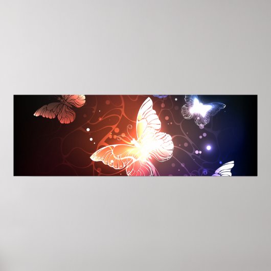 Gloeiende Nachtvlinders Poster (Voorkant)