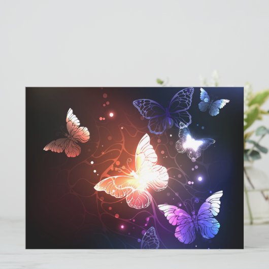 Gloeiende Nachtvlinders Save The Date (Staand voorkant)