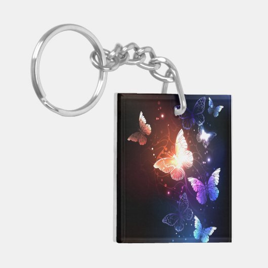 Gloeiende Nachtvlinders Sleutelhanger (Voorkant Links)