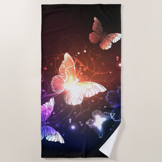 Gloeiende Nachtvlinders Strandlaken (Voorkant)