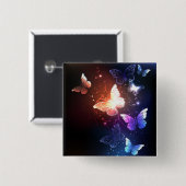 Gloeiende Nachtvlinders Vierkante Button 5,1 Cm (Voorkant /achterkant)