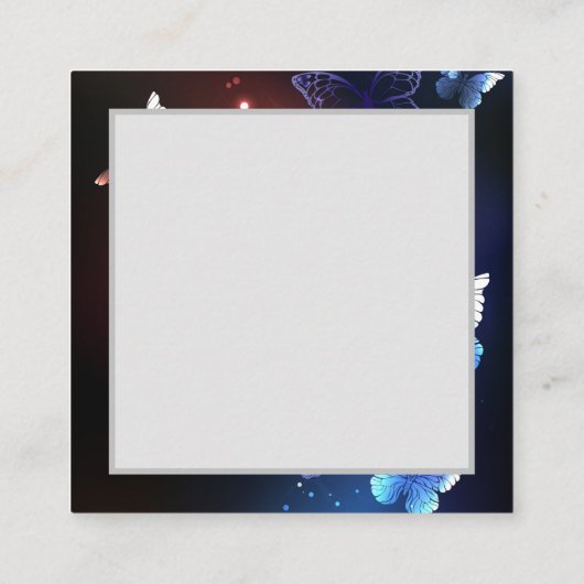 Gloeiende Nachtvlinders Vierkante Visitekaartje (Achterkant)