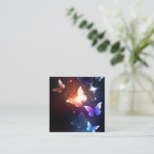 Gloeiende Nachtvlinders Vierkante Visitekaartje (Staand voorkant)