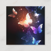 Gloeiende Nachtvlinders Vierkante Visitekaartje (Voorkant)