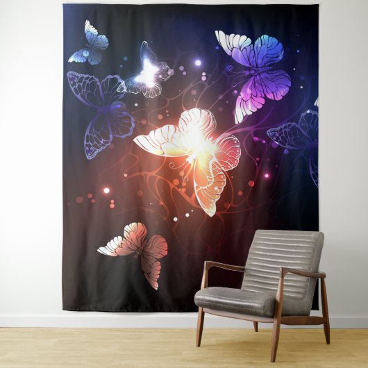 Gloeiende Nachtvlinders Wandkleed (In situ)