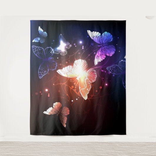 Gloeiende Nachtvlinders Wandkleed (Voorkant)
