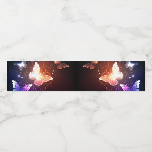 Gloeiende Nachtvlinders Waterfles Etiket (Enkel label)