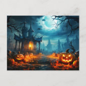 Gloeiende Nefarious Halloween pompoen Briefkaart (Voorkant)