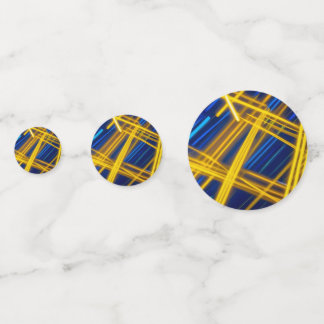 Gloeiende Neon Abstract Cyaan Gele Cyberpunk Lijne Confetti