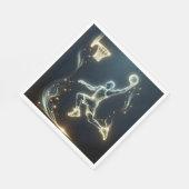 Gloeiende Neon Basketbalspeler Servet (Hoek)