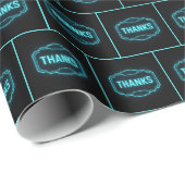 Gloeiende Neon Bedankt Sign On Black Cadeaupapier (Rol Hoek)