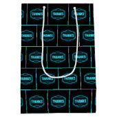 Gloeiende Neon Bedankt Sign On Black Medium Cadeauzakje (Achterkant)