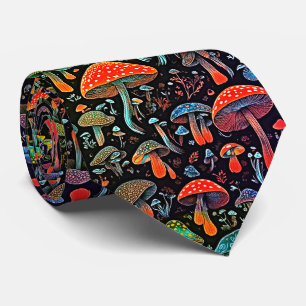 Gloeiende Neon Bioluminescente Paddenstoelen Stropdas