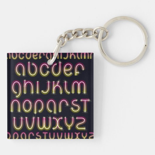 Gloeiende Neon Font Sleutelhanger (Achterkant)