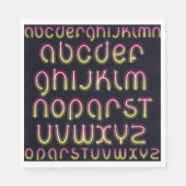 Gloeiende neon lettertype papier servetten (Voorkant)