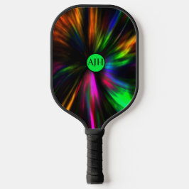 Gloeiende neon mannelijke moderne Initialen Pickleball Paddle