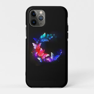 Gloeiende Neon Nachtvlinders op Zwarte achtergrond Case-Mate iPhone Case