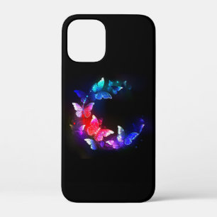 Gloeiende Neon Nachtvlinders op Zwarte achtergrond Case-Mate iPhone Case