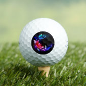 Gloeiende Neon Nachtvlinders op Zwarte achtergrond Golfballen (Insitu Shirt)