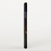 Gloeiende Neon Nachtvlinders op Zwarte achtergrond iPhone Hoesje (Rechterkant)