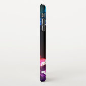 Gloeiende Neon Nachtvlinders op Zwarte achtergrond iPhone Hoesje (Linkerkant)