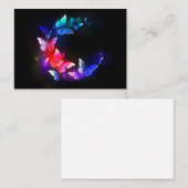 Gloeiende Neon Nachtvlinders op Zwarte achtergrond Visitekaartje (Voorkant / Achterkant)