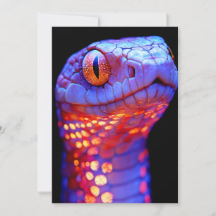 Gloeiende Neon Slang met Hypnotische Ogen en Sci-F Kaart