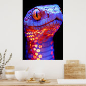 Gloeiende Neon Slang met Hypnotische Ogen en Sci-F Poster (Keuken)