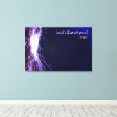 Gloeiende Neon Stars Bar Bat Mitzvah Inlogbord Canvas Afdruk (Insitu (Houten vloer))