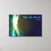 Gloeiende Neon Stars Bar Bat Mitzvah Inlogbord Canvas Afdruk (Voorkant)